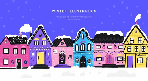 Vacaciones de invierno festival vector plano — Vector de stock