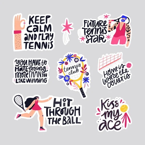 Tennis citations vecteur dessiné à la main — Image vectorielle