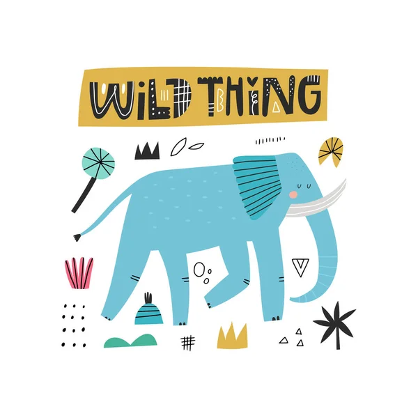 Wild Thing Schriftzug, niedlich — Stockvektor