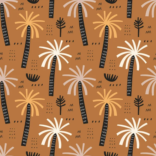 Palmiers vecteur motif sans couture — Image vectorielle