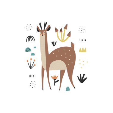 Sevimli el vahşi hayvanı çekti.