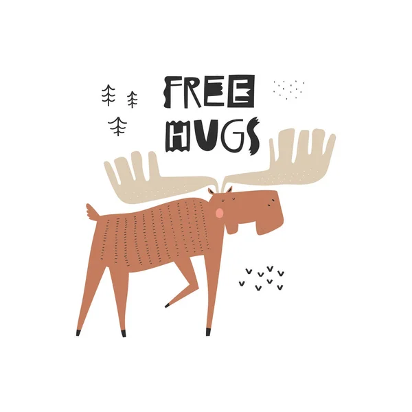 Free Hugs ręcznie rysowane litery Wektory Stockowe bez tantiem