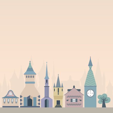 bir daveti veya kart güzel kaleleri ile şablonu