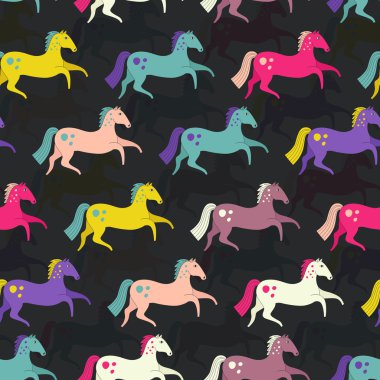 at siluetleri ile güzel seamless modeli