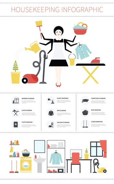Housecleaning Infographic — Stock Vector