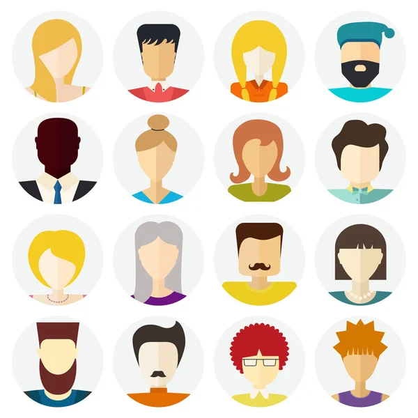 Conjunto de iconos de personas planas — Vector de stock