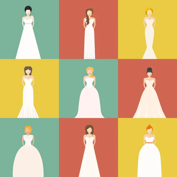 Trenzas en vestidos de novia — Archivo Imágenes Vectoriales