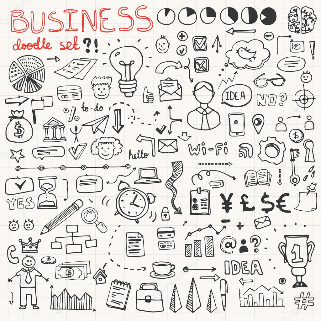 Business Doodle Element Set