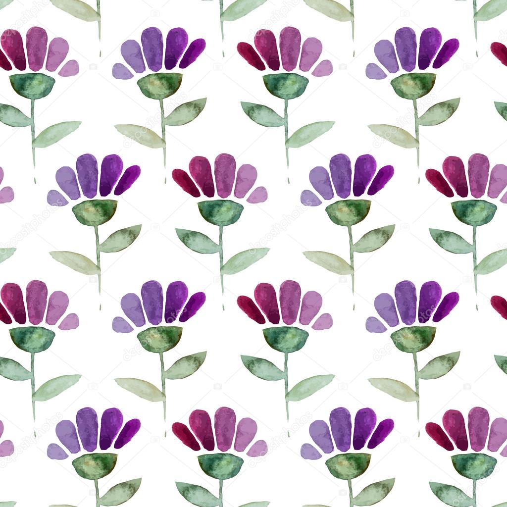 Floral watercolor seamless pattern.