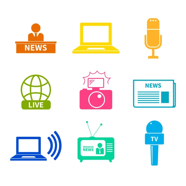 Journalism Icons Set — Stock Vector