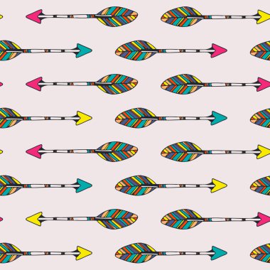 Etnik desen ile el çizilen okları