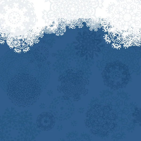 Biglietto natalizio con fiocchi di neve — Vettoriale Stock