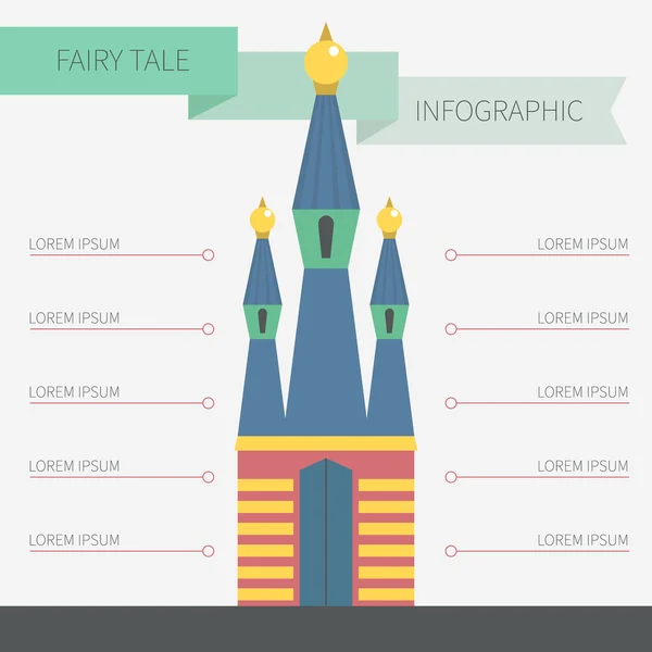 Castelo Infográfico — Vetor de Stock