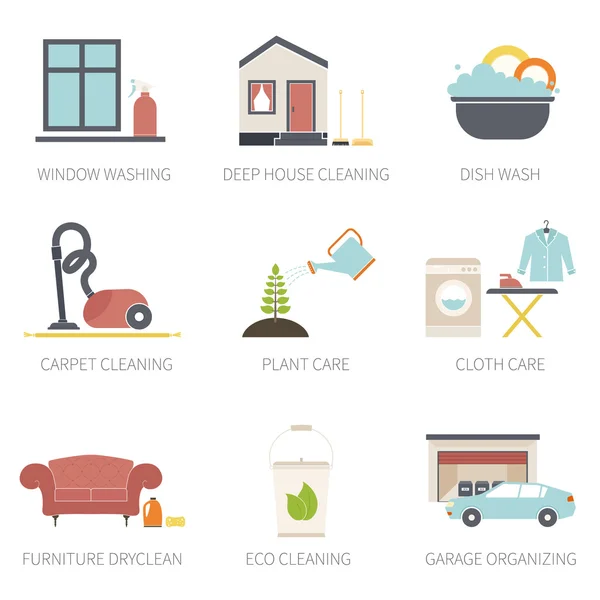 Καθαρισμός σπιτιού — Διανυσματικό Αρχείο