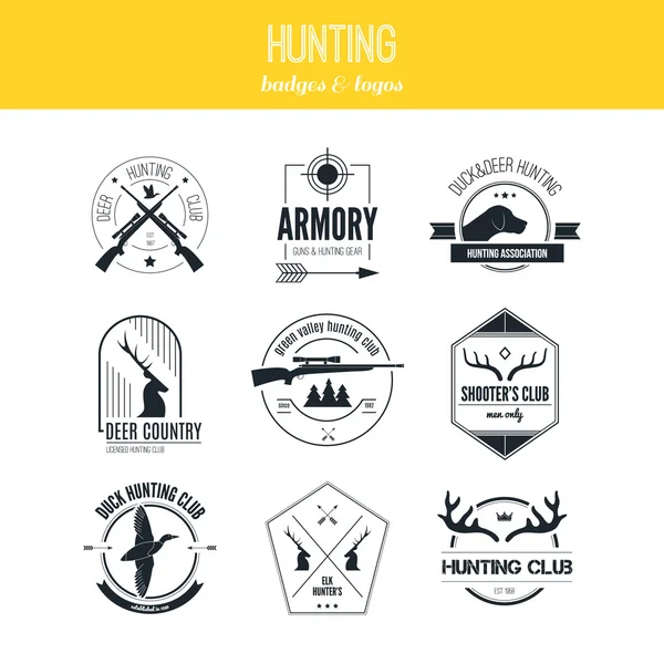 狩猟ロゴ — ストックベクタ