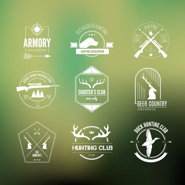 Logos di caccia — Vettoriale Stock