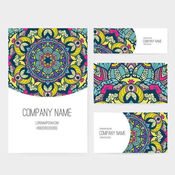 Conjunto de negocio ornamental Dedign — Vector de stock