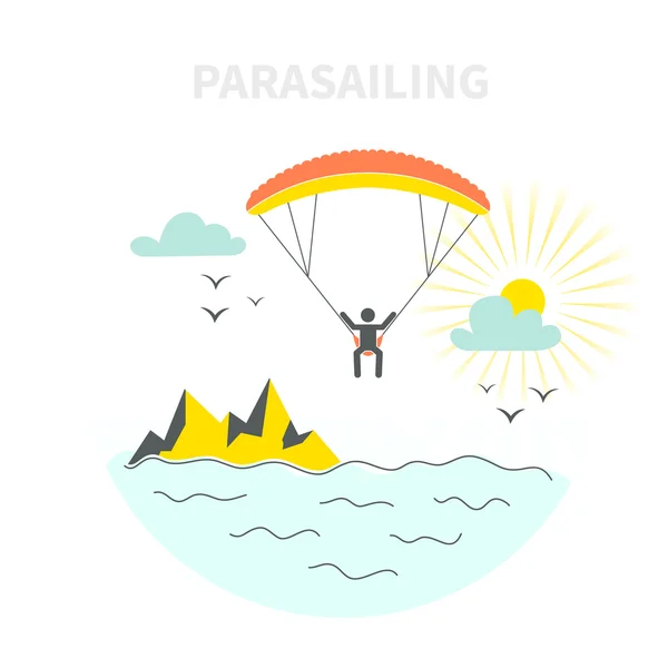 Parasailing Concept — Stock Vector