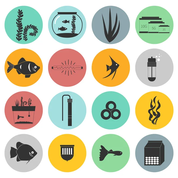 Iconos del acuario — Vector de stock