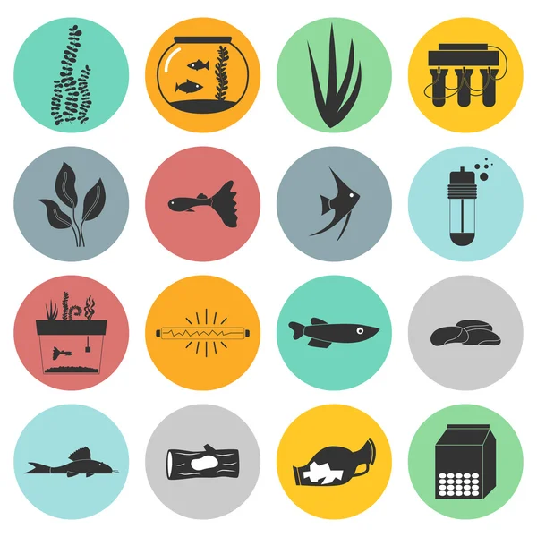 Aquarium Icons — Stock Vector