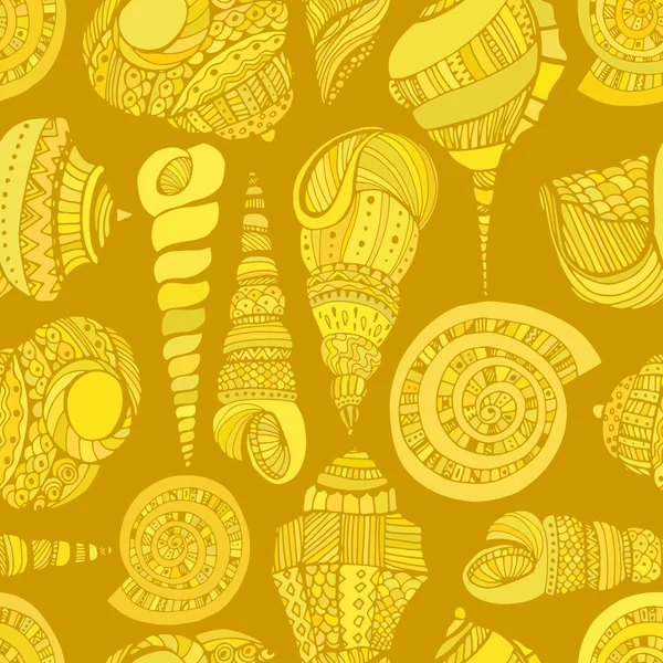 Seashell Seamless Pattern — Stock Vector