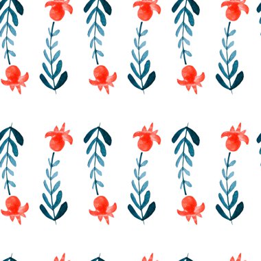 çiçek suluboya seamless modeli