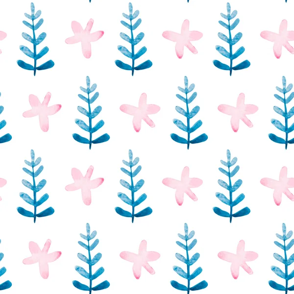 花の水彩画のシームレスなパターン — ストックベクタ