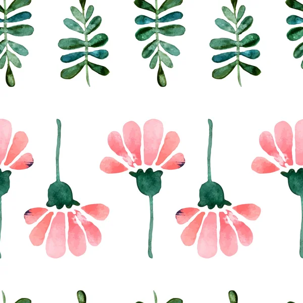 Květinový vzor bezešvé akvarel — Stockový vektor