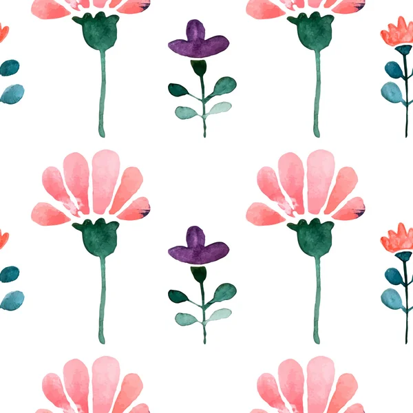Květinový vzor bezešvé akvarel — Stockový vektor