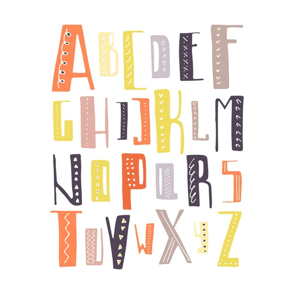 Handgezeichnetes Alphabet — Stockvektor