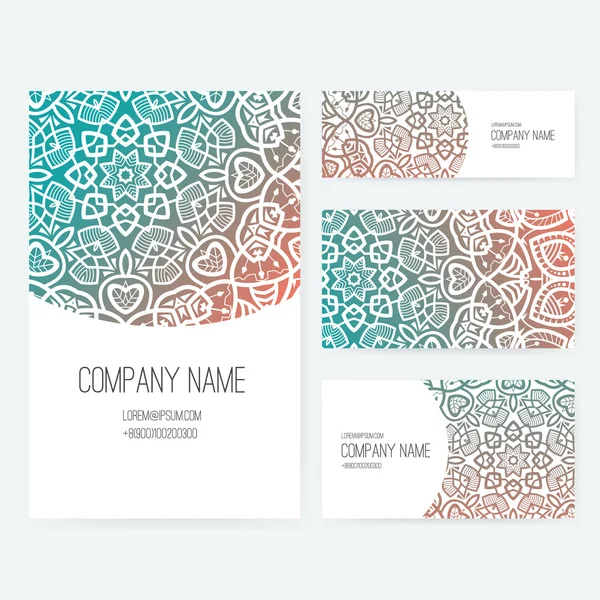 Conjunto de negocio ornamental Dedign — Vector de stock