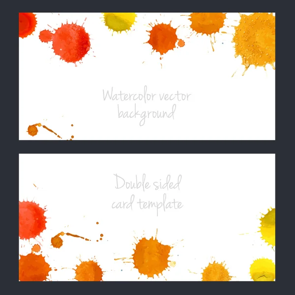 Card with abstract watercolor splashes — Stock Vector