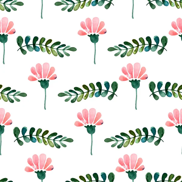 Floral watercolor seamless pattern — Stock Vector