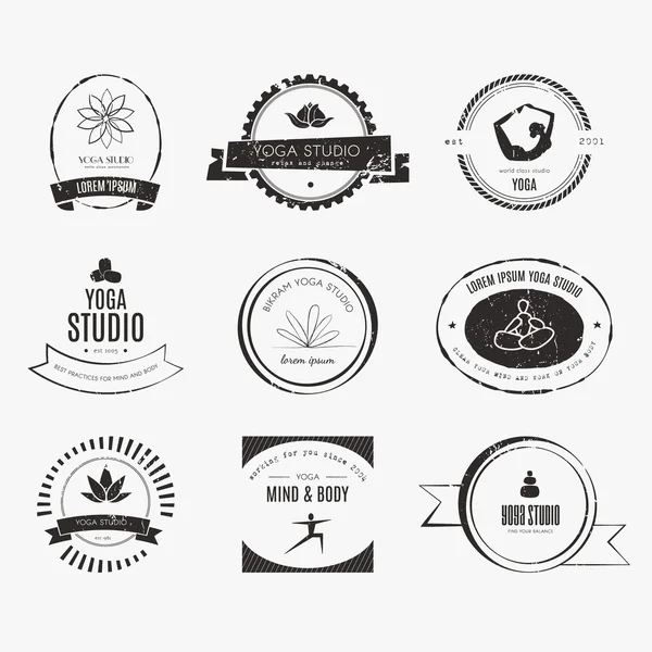 Yoga logo's collectie — Stockvector