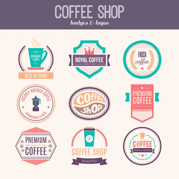 Coffee Shop Logo Kollektion — Stockvektor