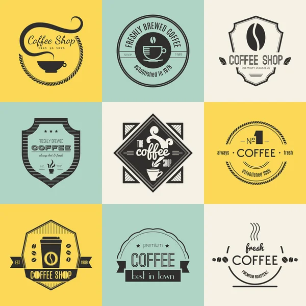 Coffee Shop Logo insamling — Stock vektor