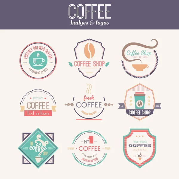 Συλλογή λογότυπο κατάστημα καφέ — Διανυσματικό Αρχείο