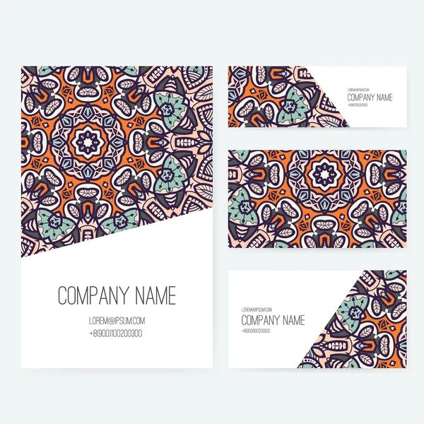 Conjunto de negocio ornamental Dedign — Vector de stock