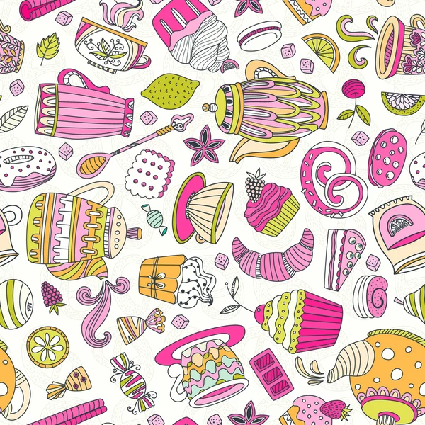 Dessert motif sans couture — Image vectorielle