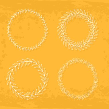 Yuvarlak handdrawn çelenk