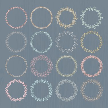 Yuvarlak handdrawn çelenk