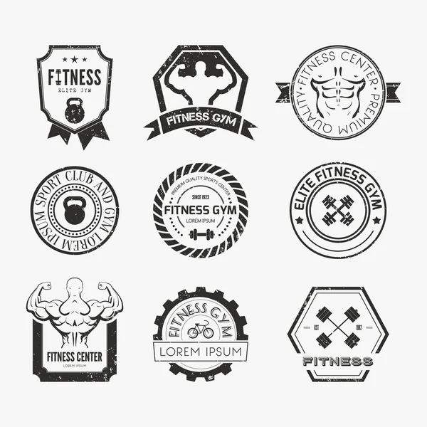 Gimnasio Fitness y Deporte Logos — Vector de stock