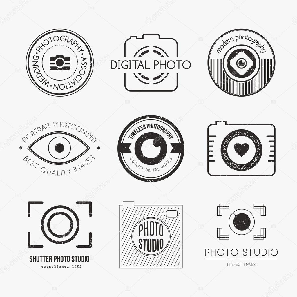 Collection of photography logo templates