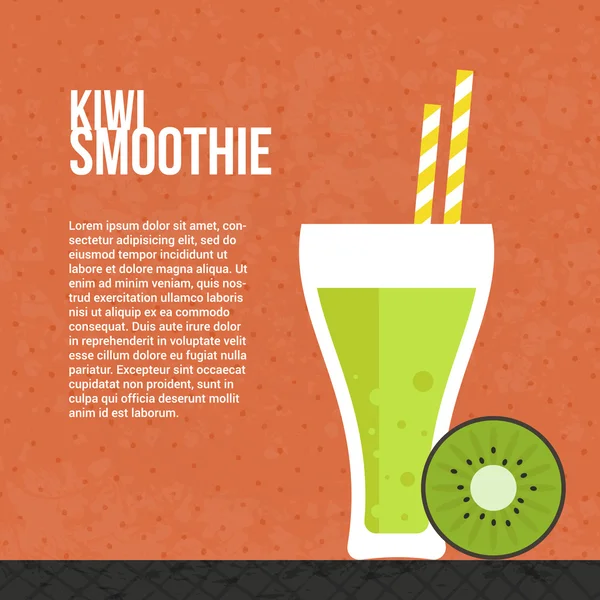 Kiwi smoothie   menu element — Stock Vector