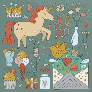 Sevgililer günü Doodle koleksiyonu