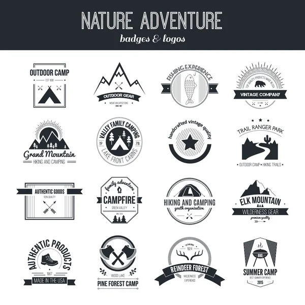 Icono de camping logotipos — Archivo Imágenes Vectoriales