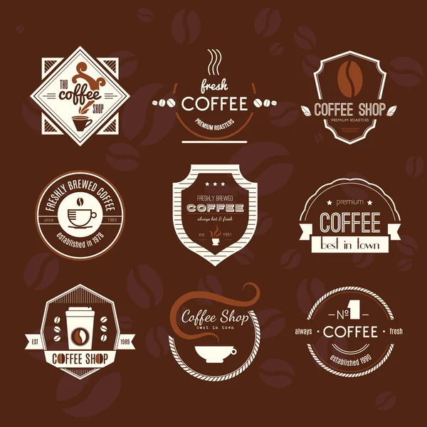 Coffee Shop Logo Kollektion — Stockvektor