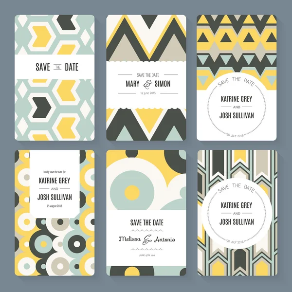 Save The Date card collection — Stock Vector