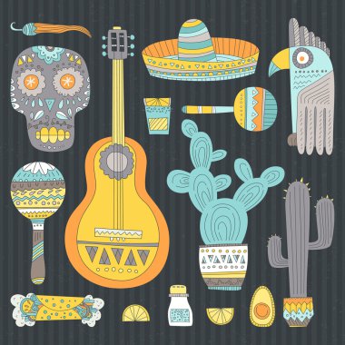 Meksika simgeler kümesi elle çizilmiş