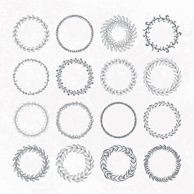 Yuvarlak handdrawn çelenk